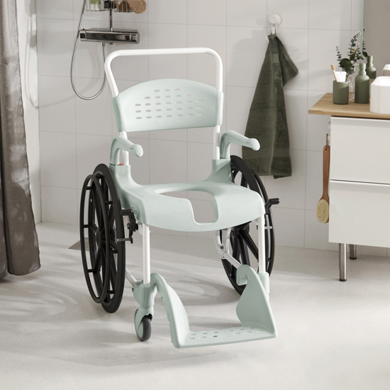Стілець для душу та туалету Clean 55 із задніми колесами